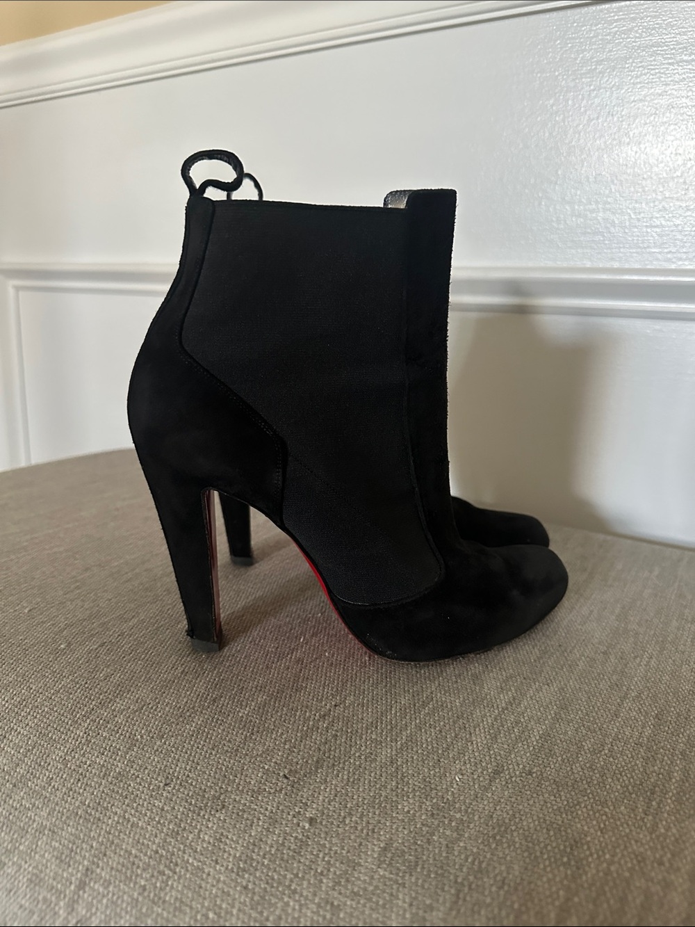 Christian Louboutin black suede boots size 38.5